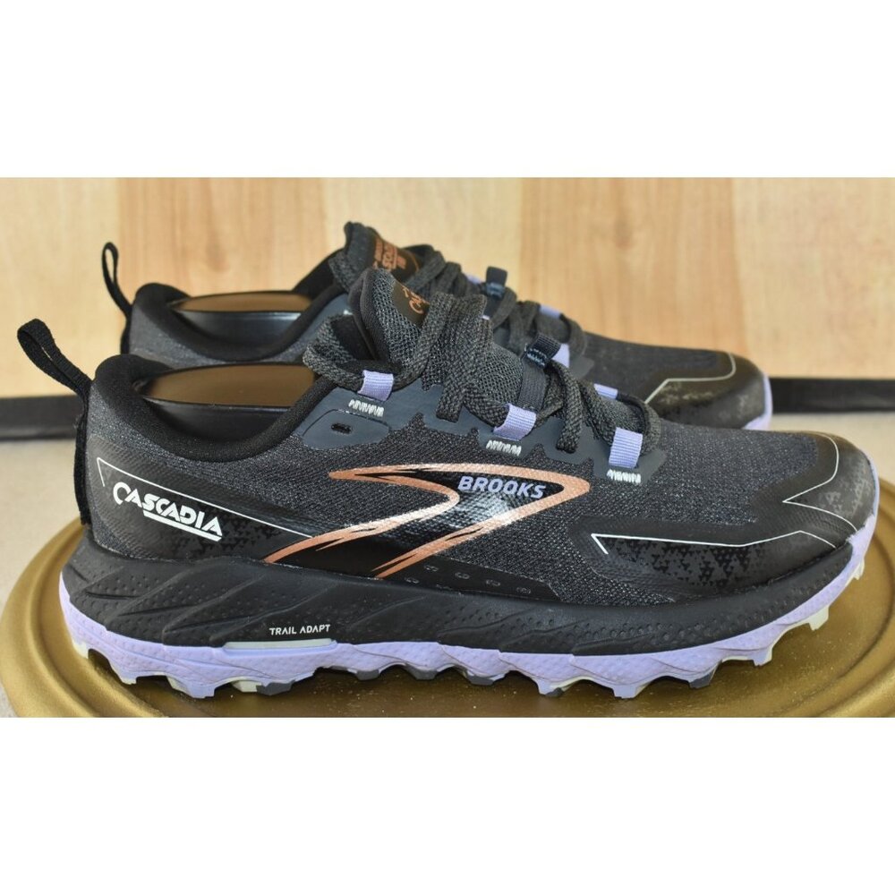 Brooks Cascadia 18 Women Shoes Size 6.5 Black/Lavender/Copper Trail Sneakers - Picture 3 of 10